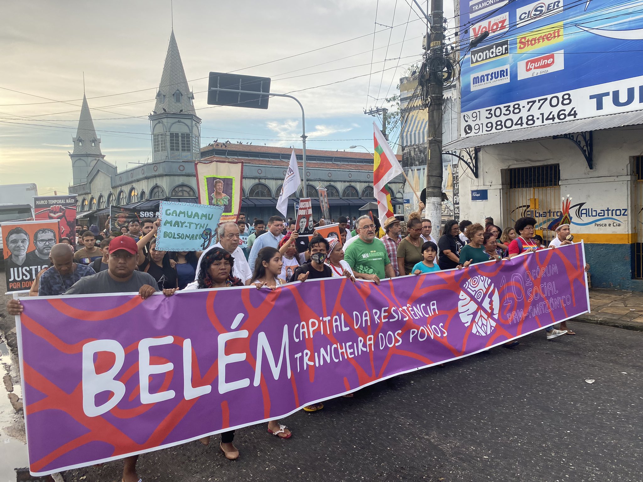 Lançamento do X FOSPA ocorreu com um ato em defesa dos povos no dia 30 de junho em Belém (PA) (Foto: Michele Jaques / Fospa Oficial)