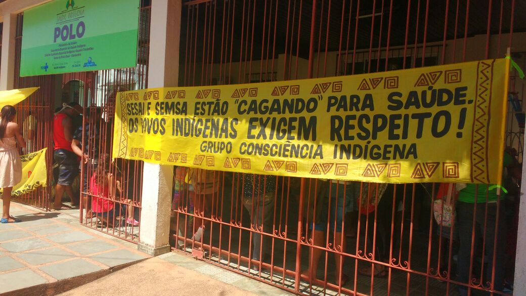 Indígenas ocupam desde a manhã de segunda-feira (6) a Secretaria Especial de Saúde Indígena, em Santarém (foto: divulgação)
