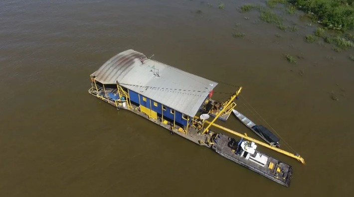 Dragagem do Rio Tapajos. Foto: Reprodução