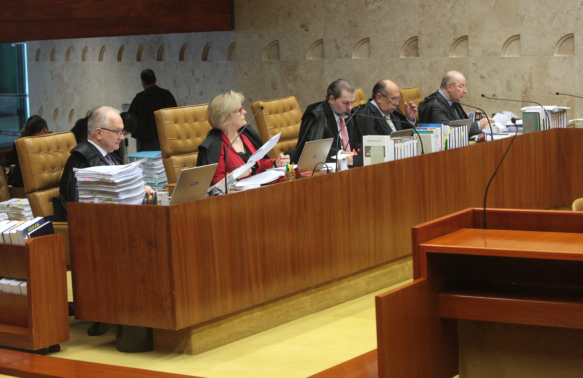 Ministros do STF durante sessão plenária. Foto: Carlos Moura/SCO/STF (21/02/2018)