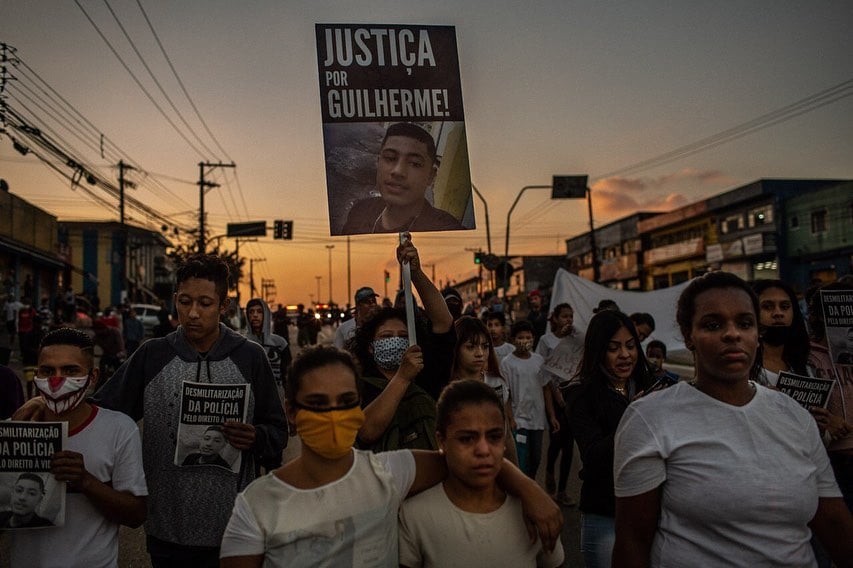 Manifestação pela morte do adolescente Guilherme Silva Guedes, morto em uma ação policial na zona sul de São Paulo. Foto: Mídia Ninja 