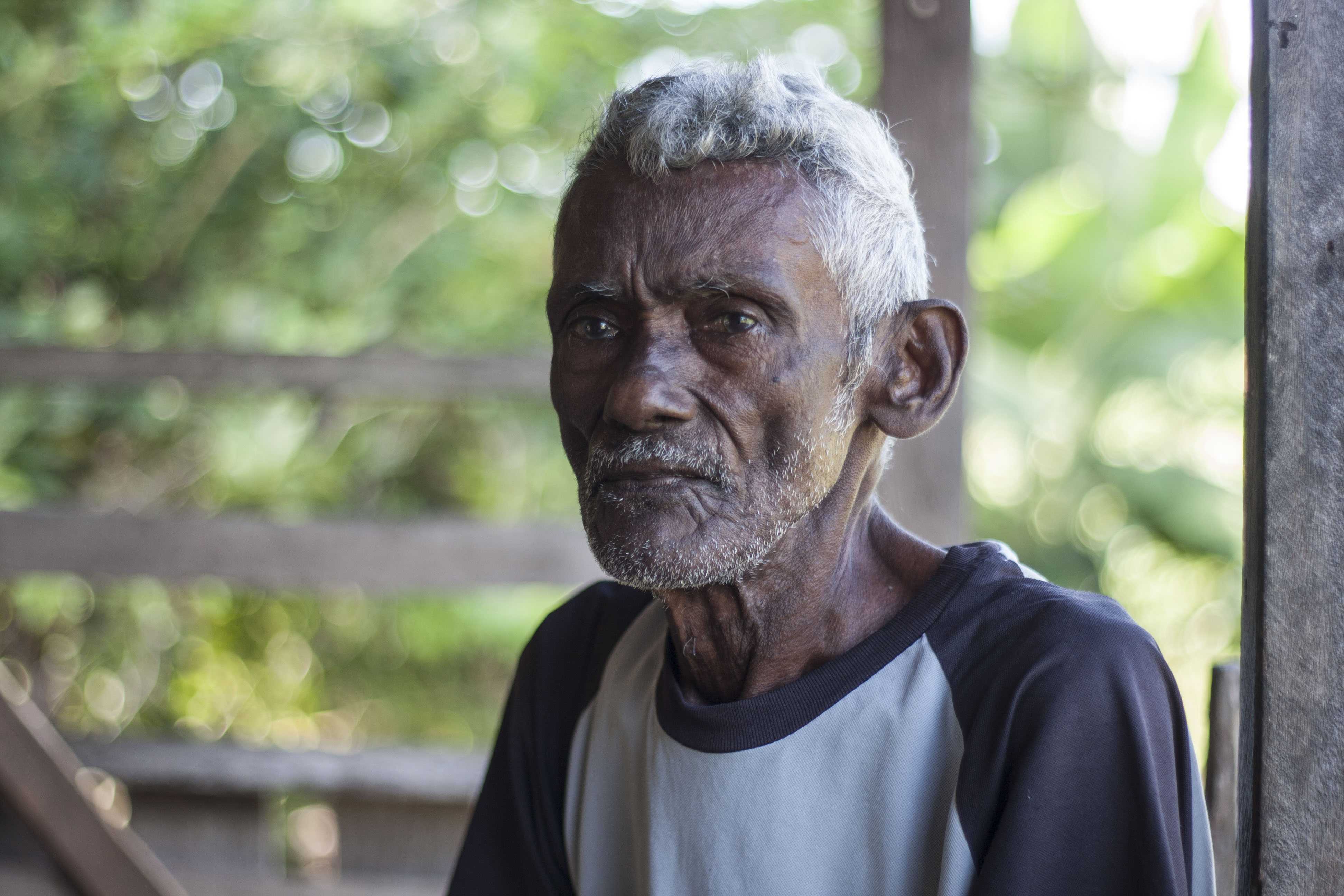 Seu Martinho dos Santos Menezes é, atualmente, o morador mais velho de Suribiu-Açú. Foto: Diego Pérez
